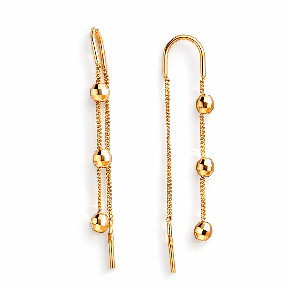 Серьги из красного золота 585 пробы