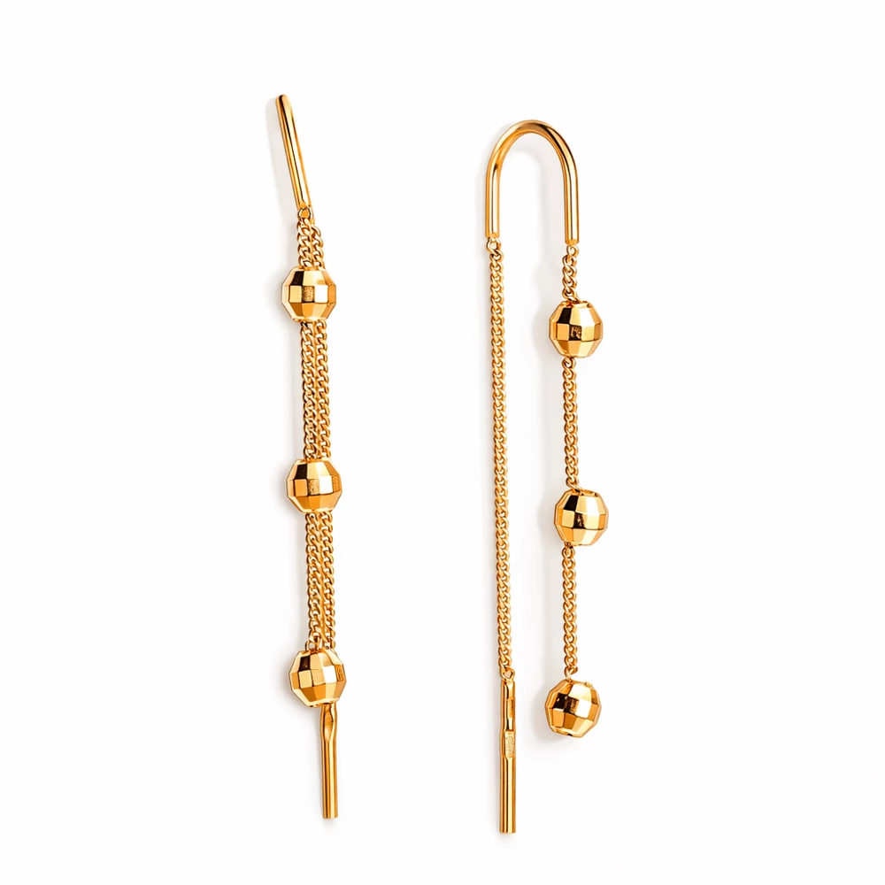 Серьги из красного золота 585 пробы