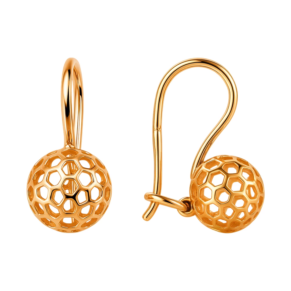 Серьги из красного золота 585 пробы