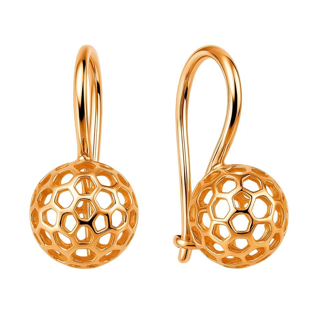 Серьги из красного золота 585 пробы