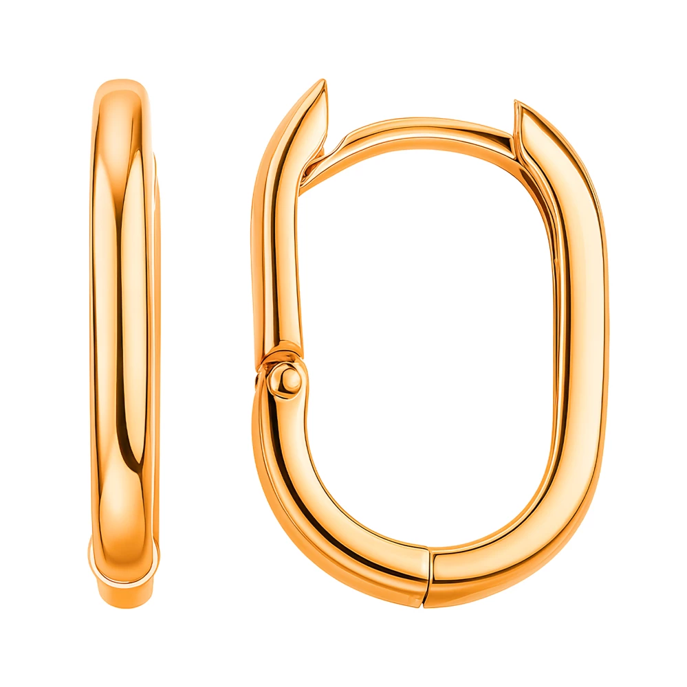 Серьги конго из красного золота 585 пробы