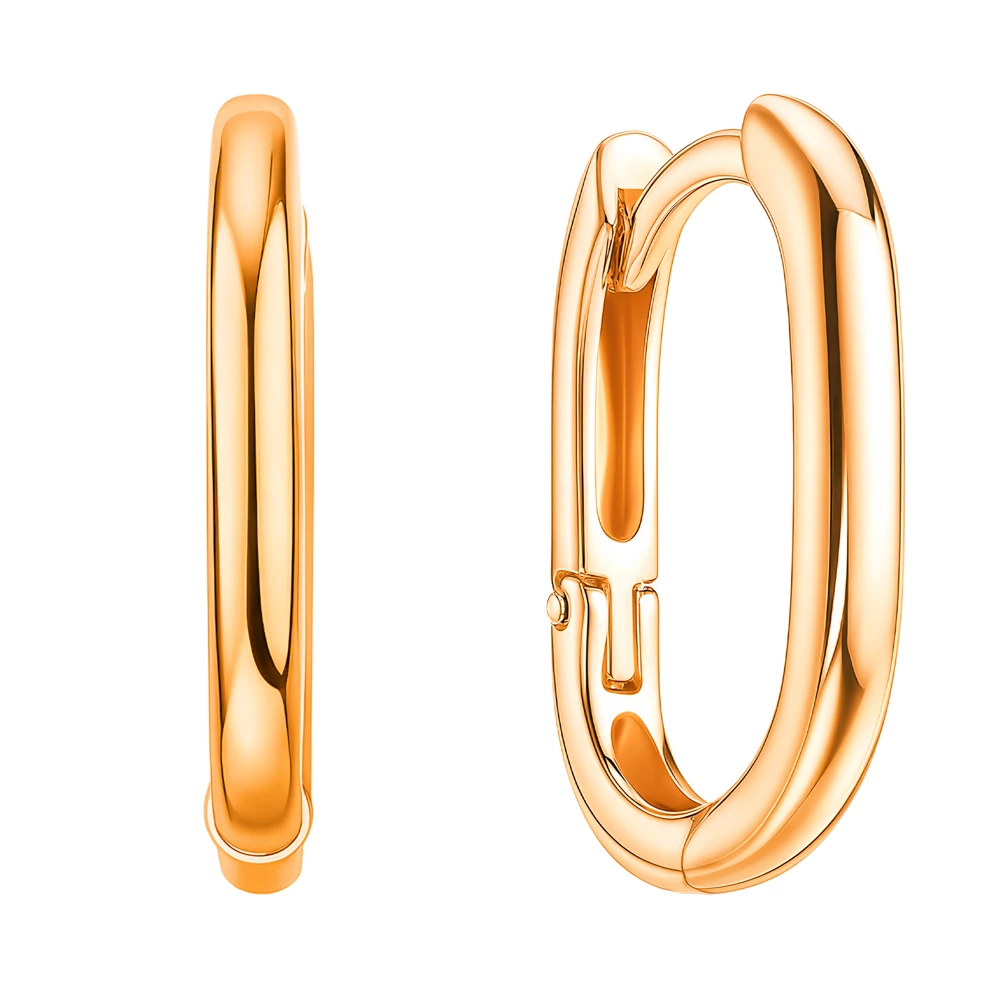 Серьги конго из красного золота 585 пробы