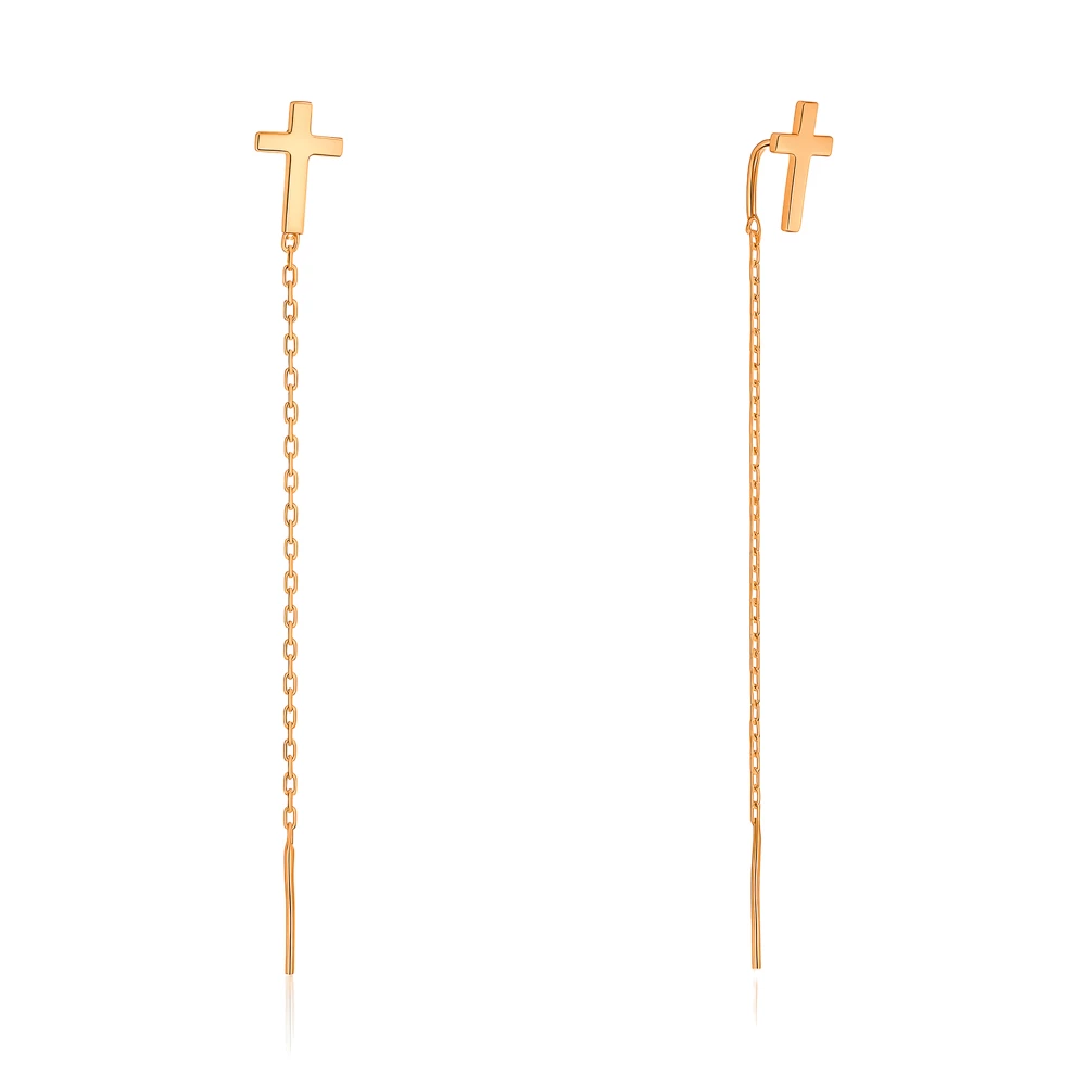 Серьги из красного золота 585 пробы