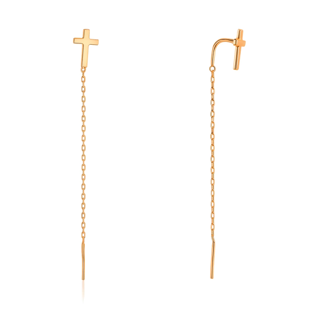 Серьги из красного золота 585 пробы