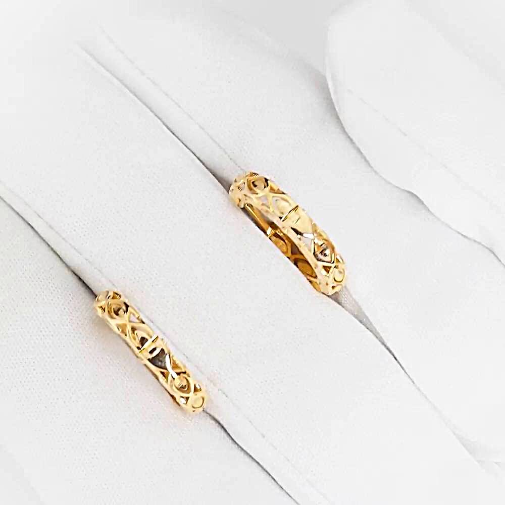 Серьги конго из красного золота 585 пробы