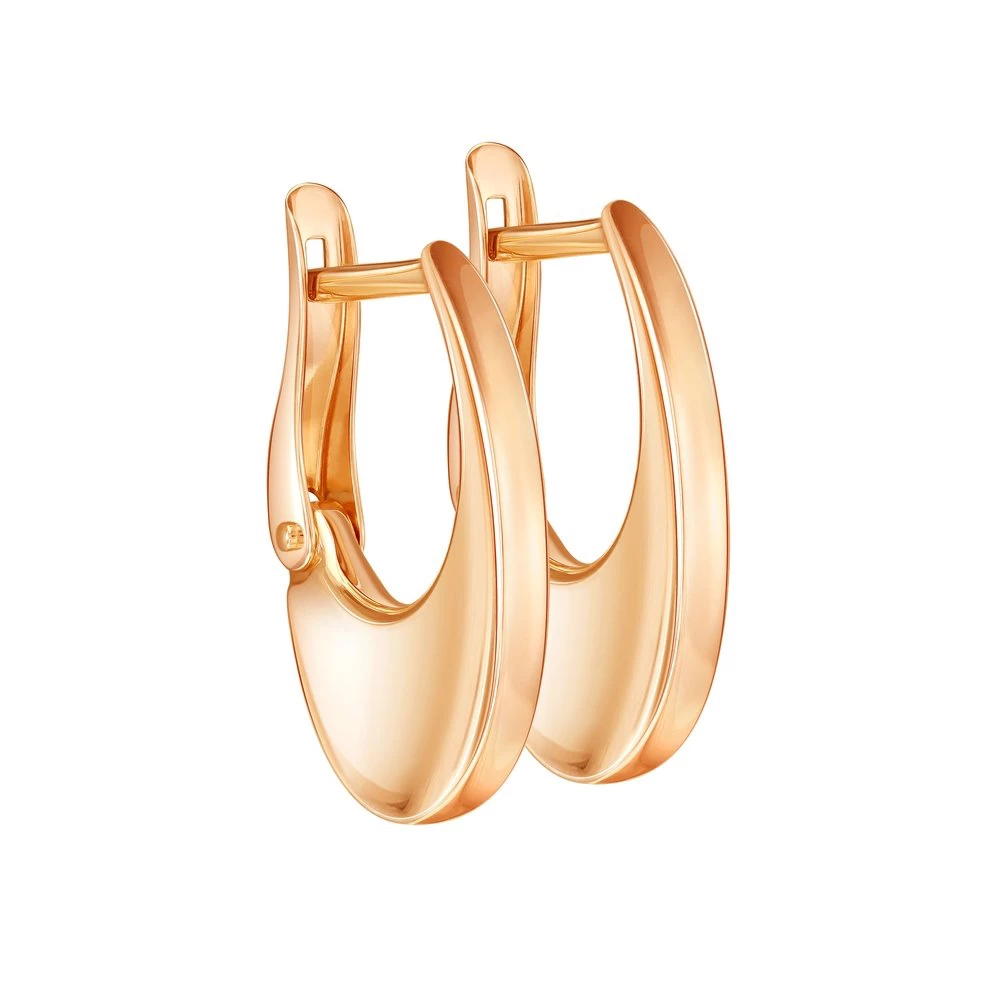 Серьги конго из красного золота 375 пробы