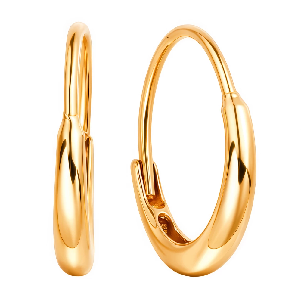 Серьги конго из красного золота 585 пробы