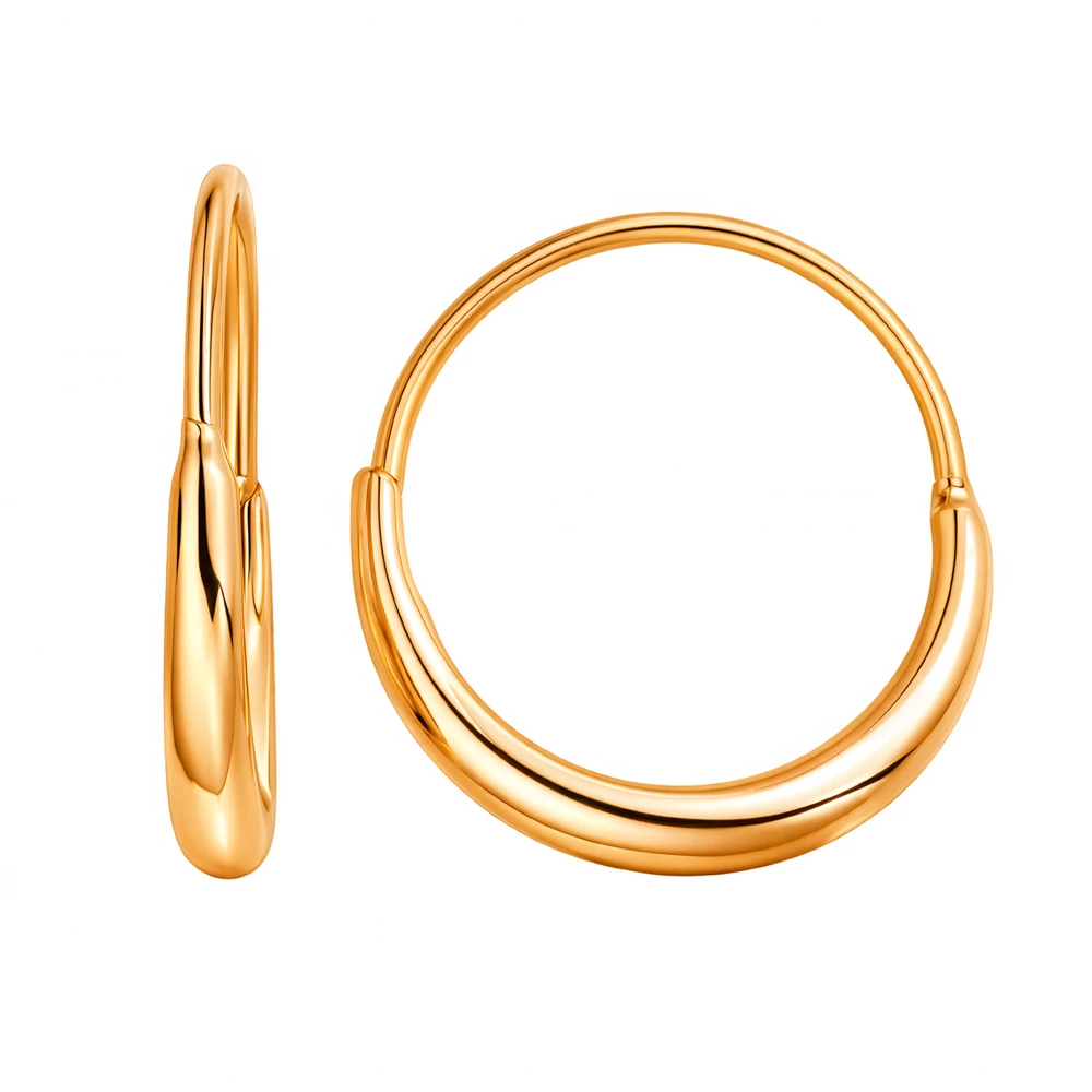 Серьги конго из красного золота 585 пробы