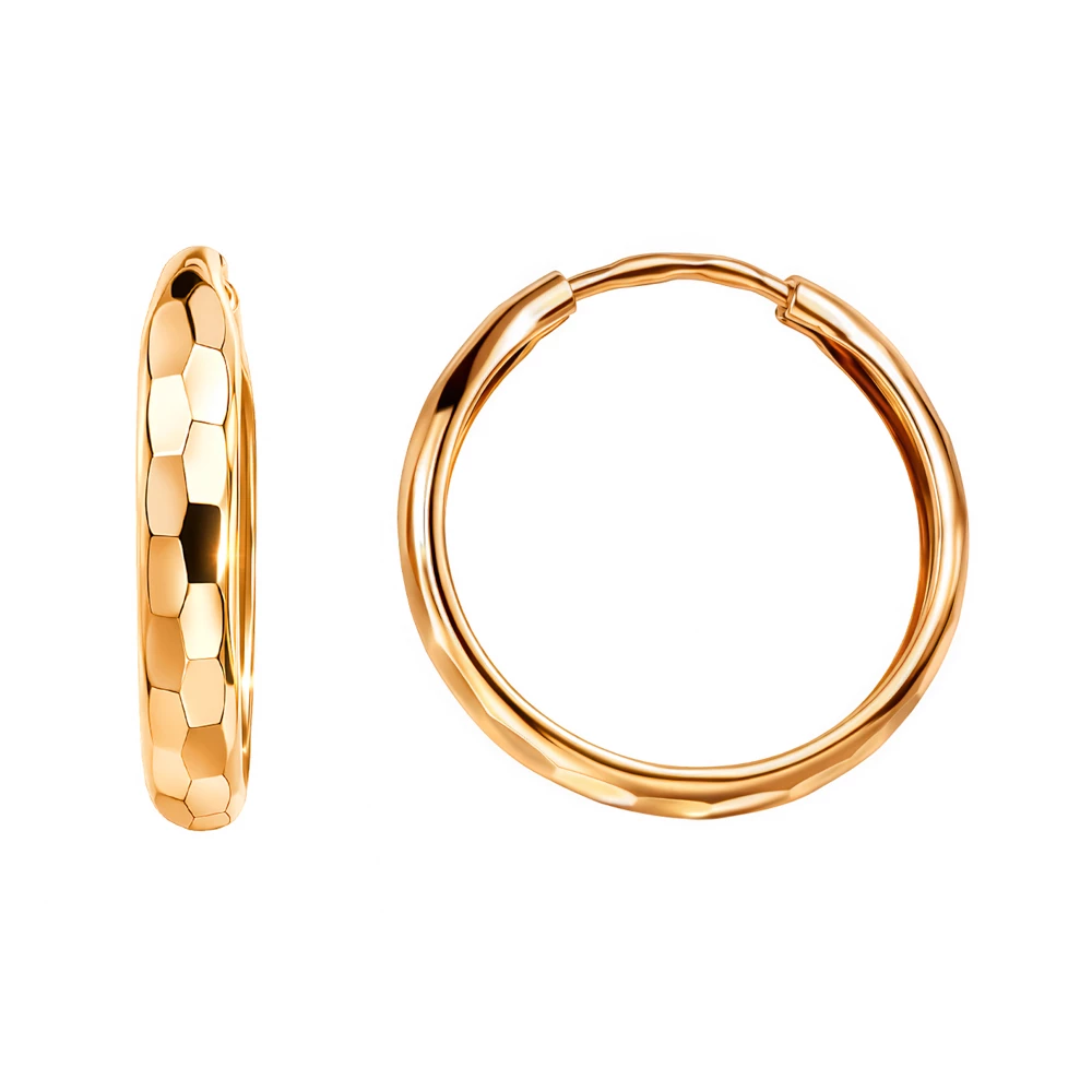 Серьги конго из красного золота 375 пробы