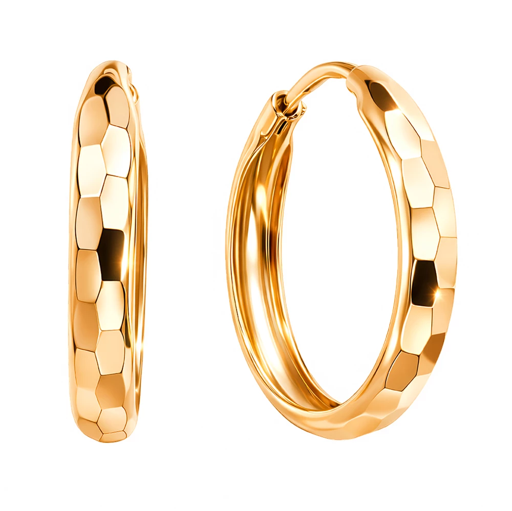 Серьги конго из красного золота 375 пробы