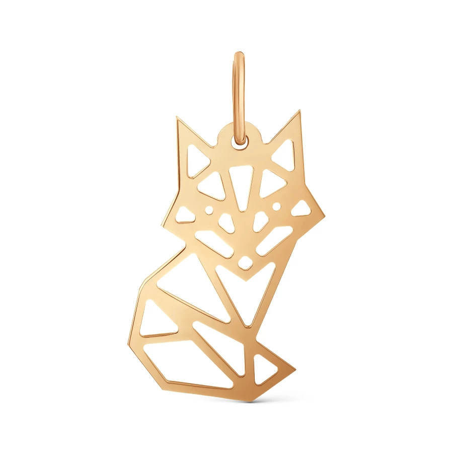 Подвес  Лиса из красного золота 585 пробы
