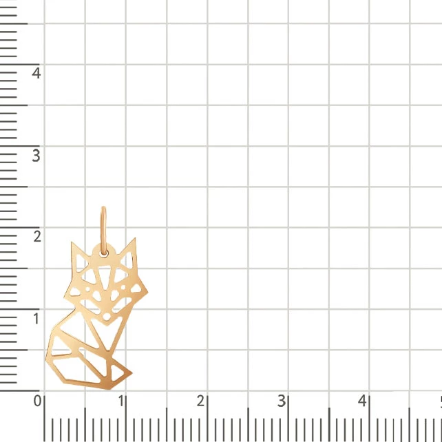 Подвес  Лиса из красного золота 585 пробы