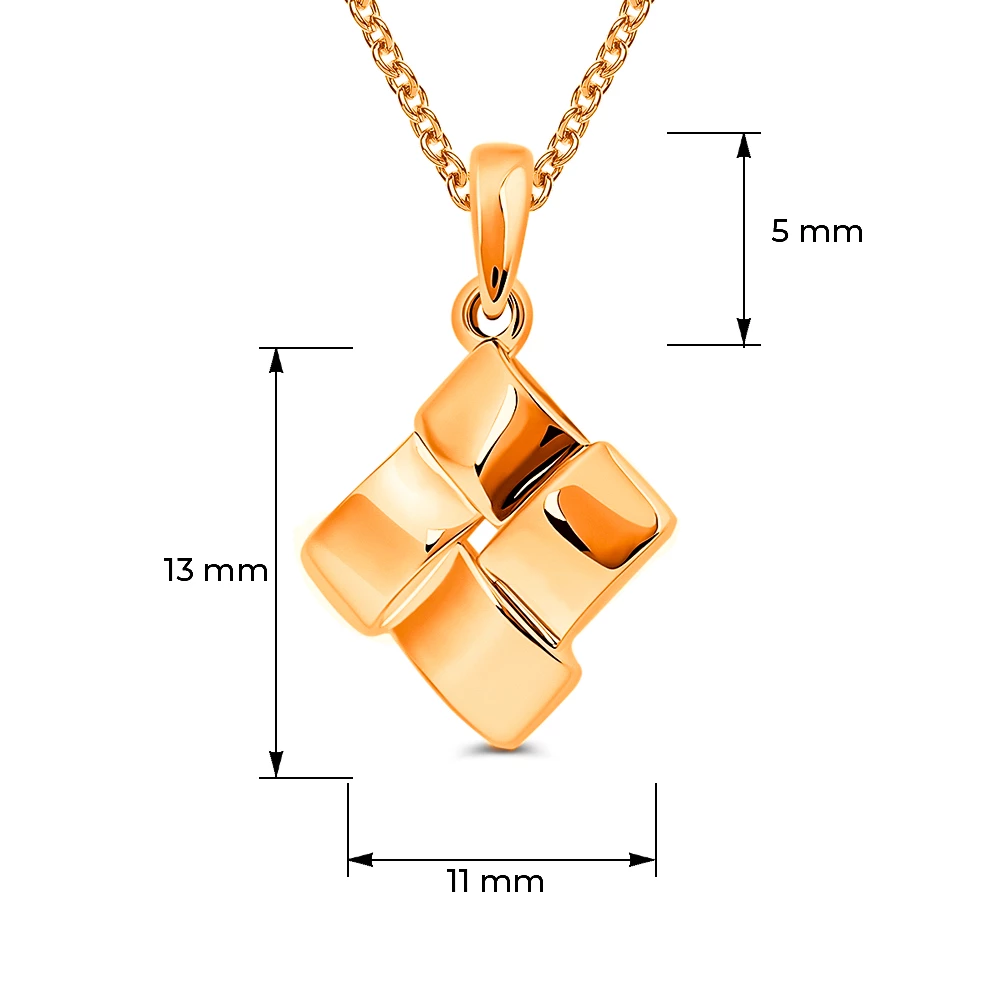 Подвес из красного золота 585 пробы