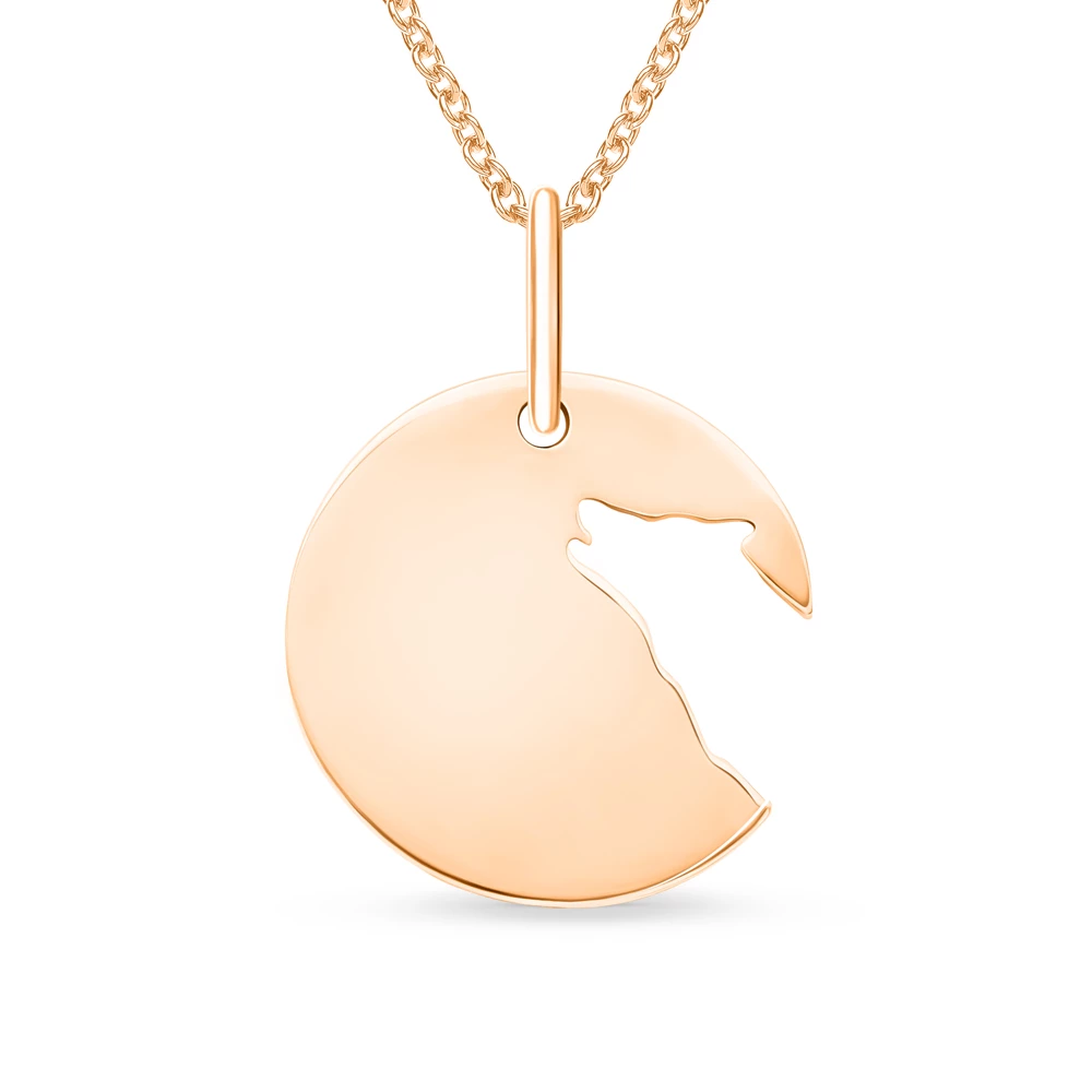 Подвес  Собака из красного золота 585 пробы