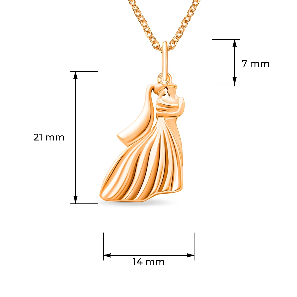 Подвес из красного золота 585 пробы 2