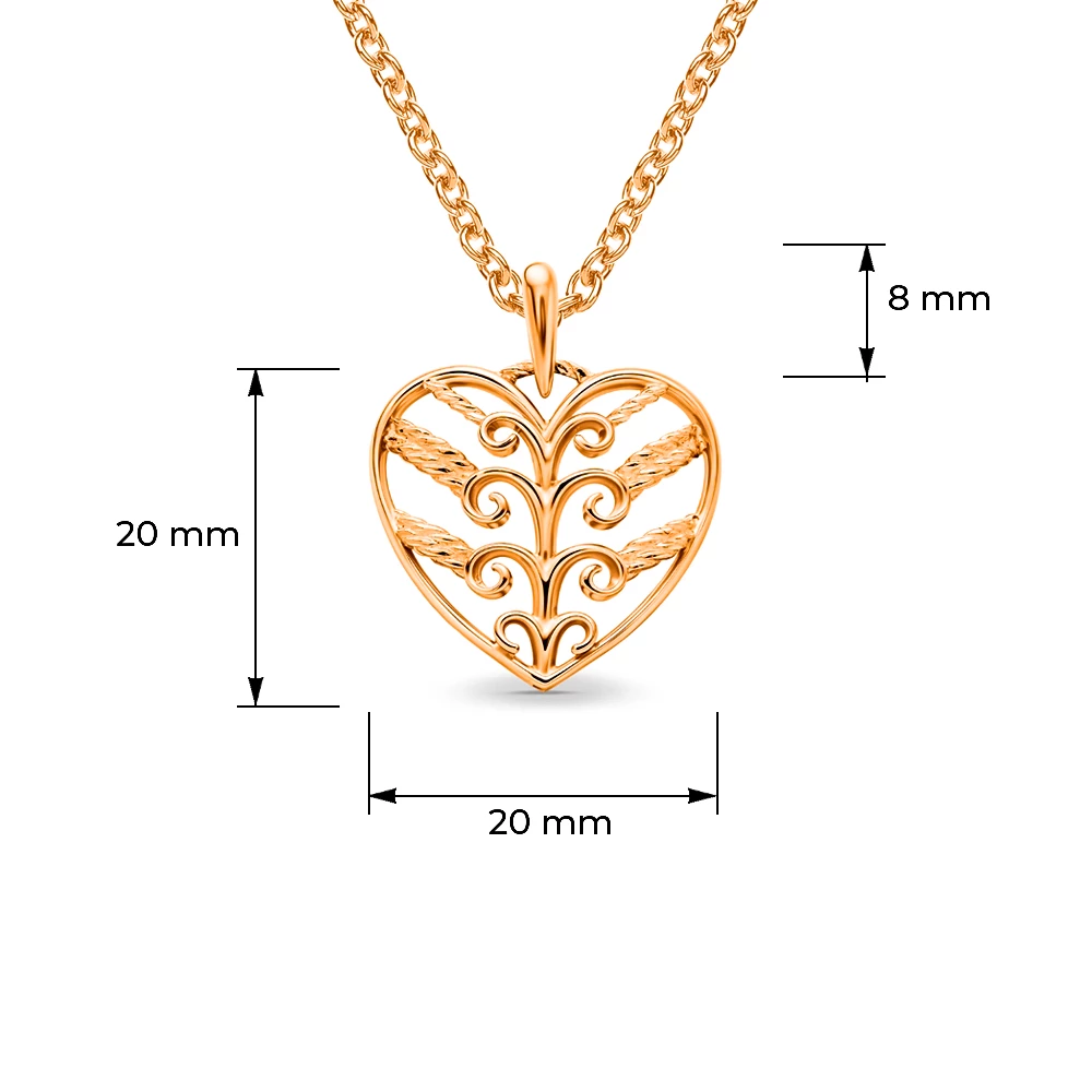 Подвес из красного золота 585 пробы 2