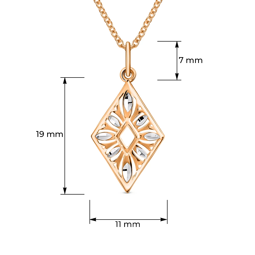 Подвес из красного золота 585 пробы
