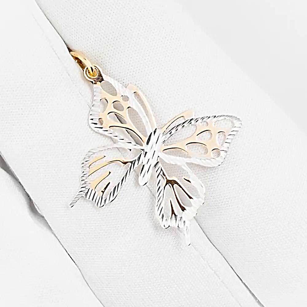 Подвес  Бабочка из красного золота 375 пробы