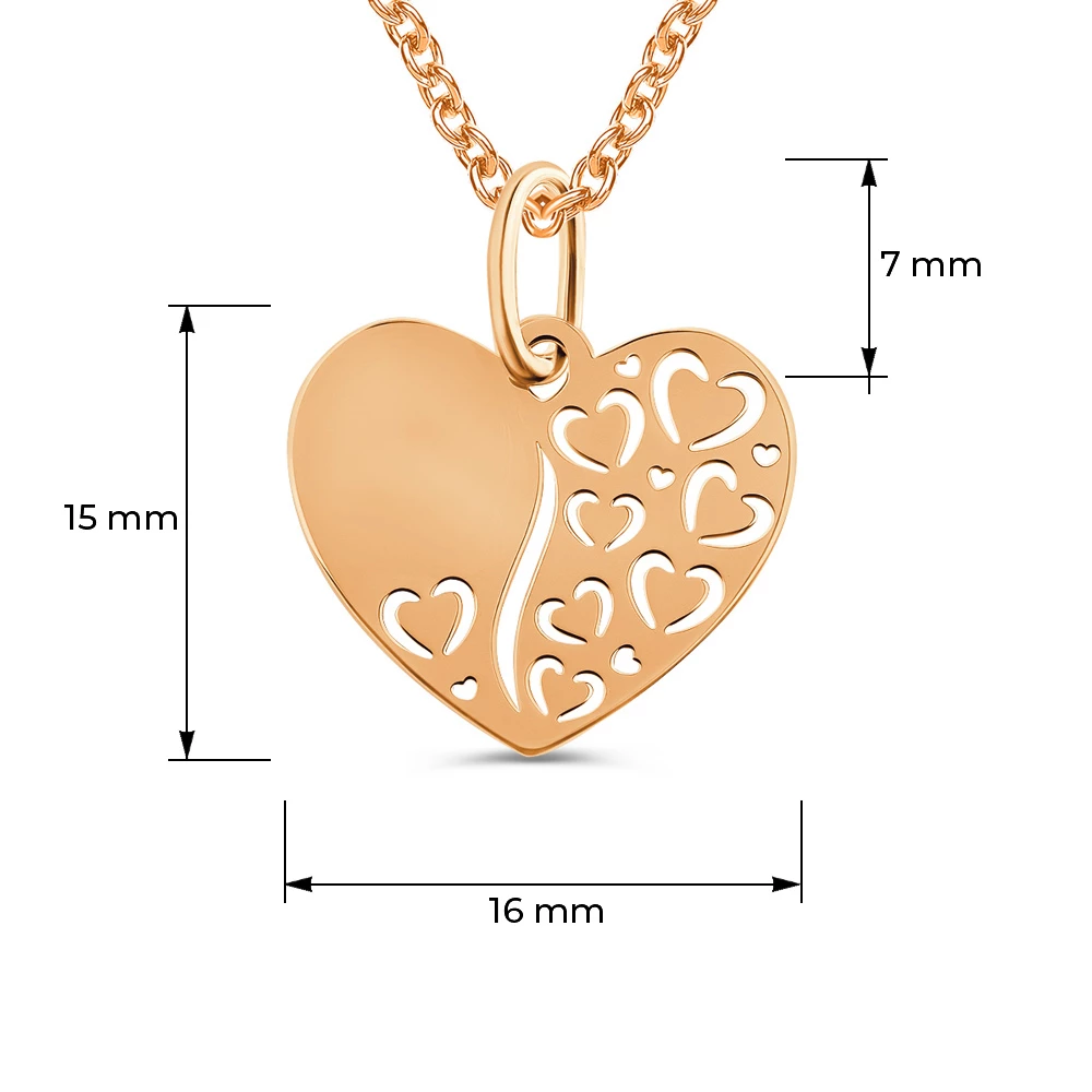 Подвес из красного золота 585 пробы