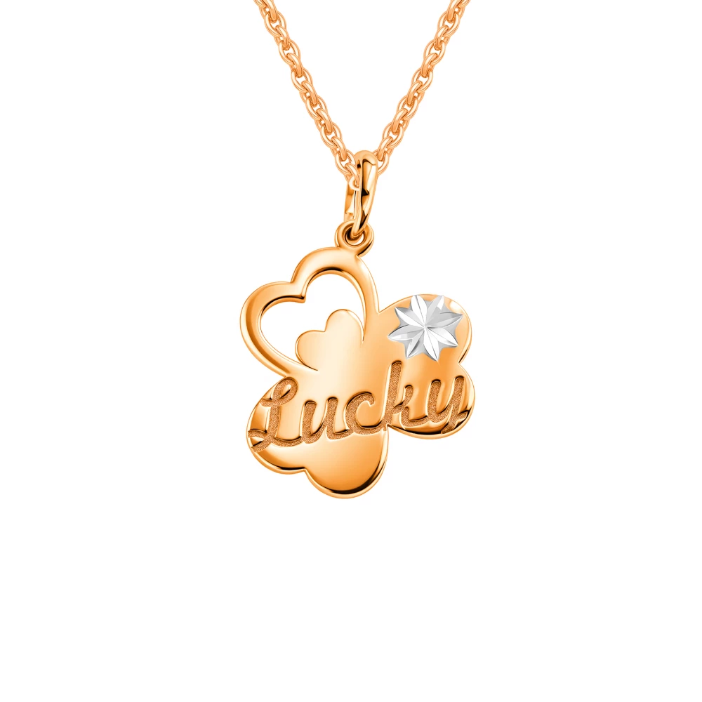 Подвес из красного золота 585 пробы