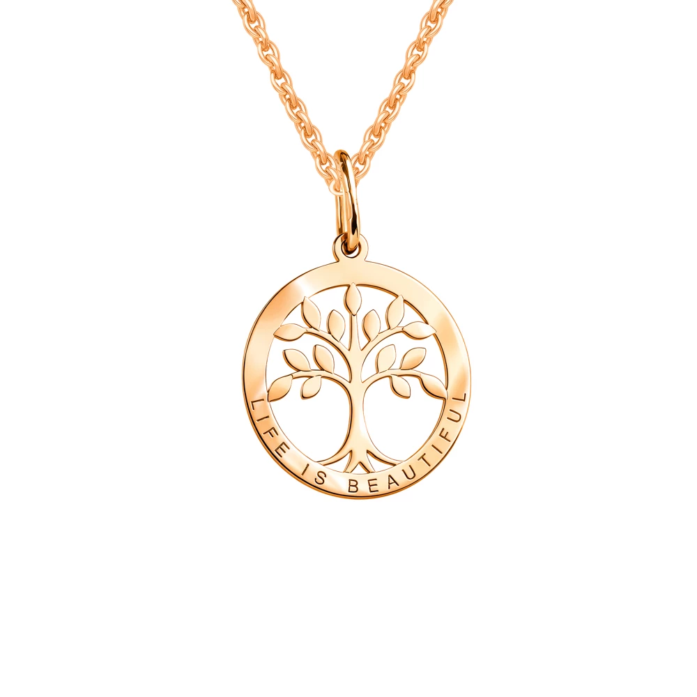 Подвес из красного золота 585 пробы