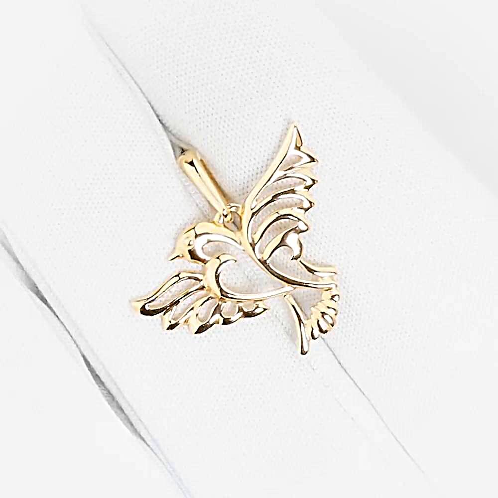 Подвес  Птица из красного золота 585 пробы