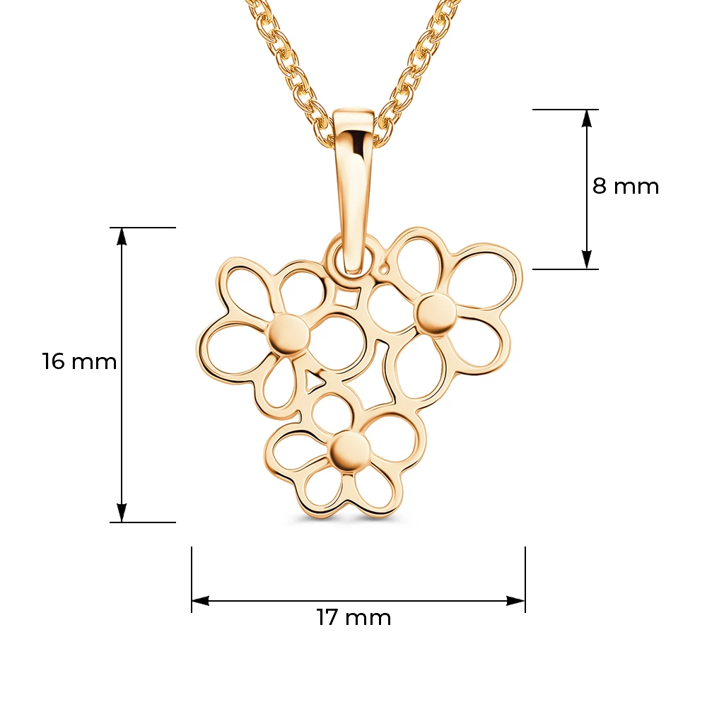 Подвес из красного золота 375 пробы