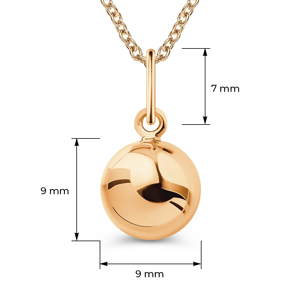 Подвес из красного золота 375 пробы