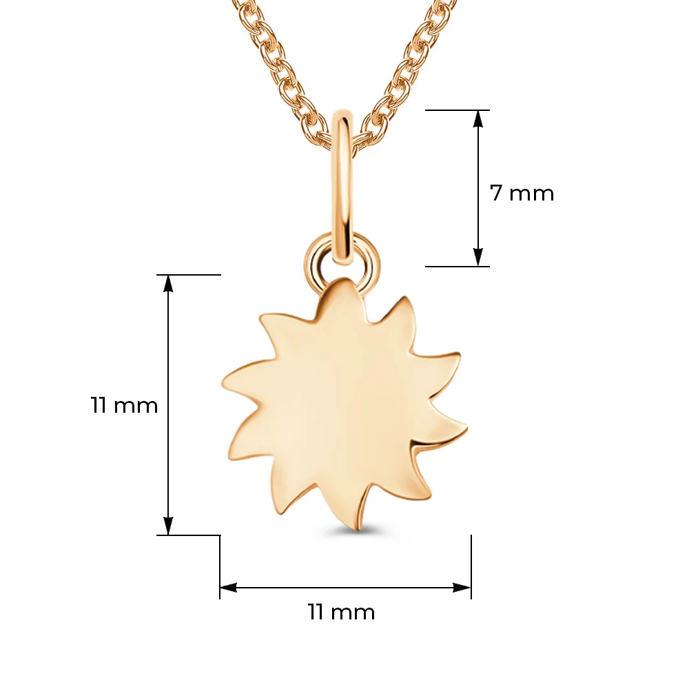 Подвес из красного золота 375 пробы