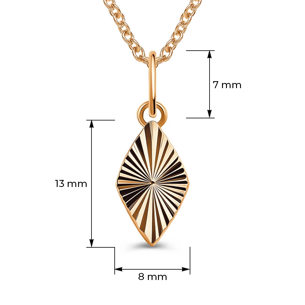 Подвес из красного золота 375 пробы