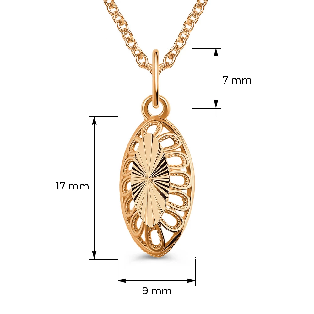 Подвес из красного золота 375 пробы