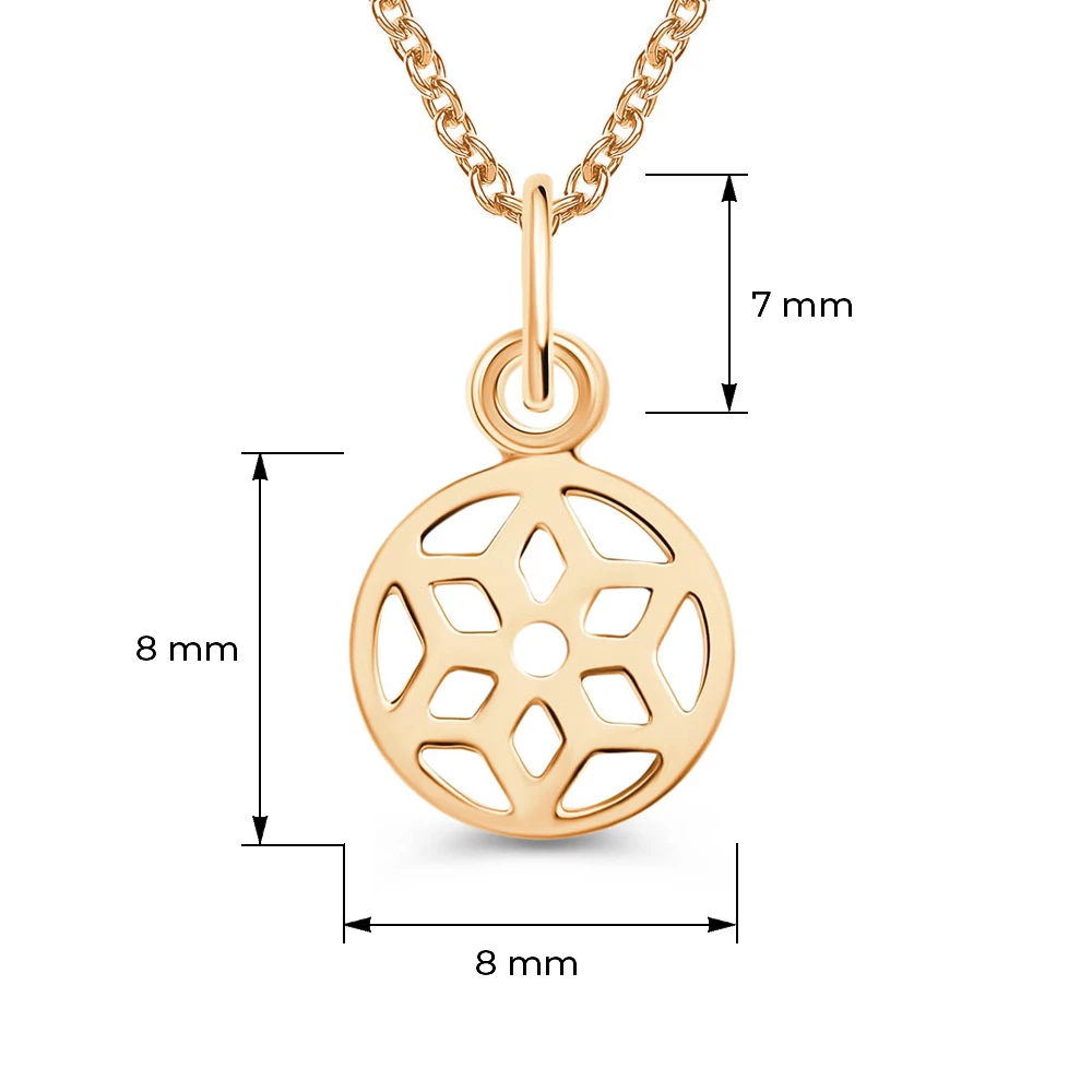 Подвес из красного золота 375 пробы