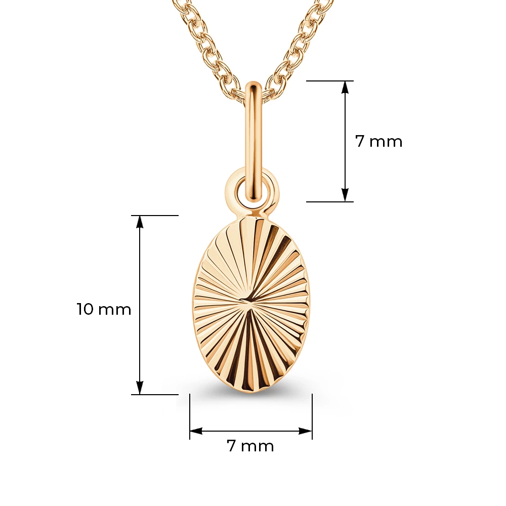 Подвес из красного золота 375 пробы