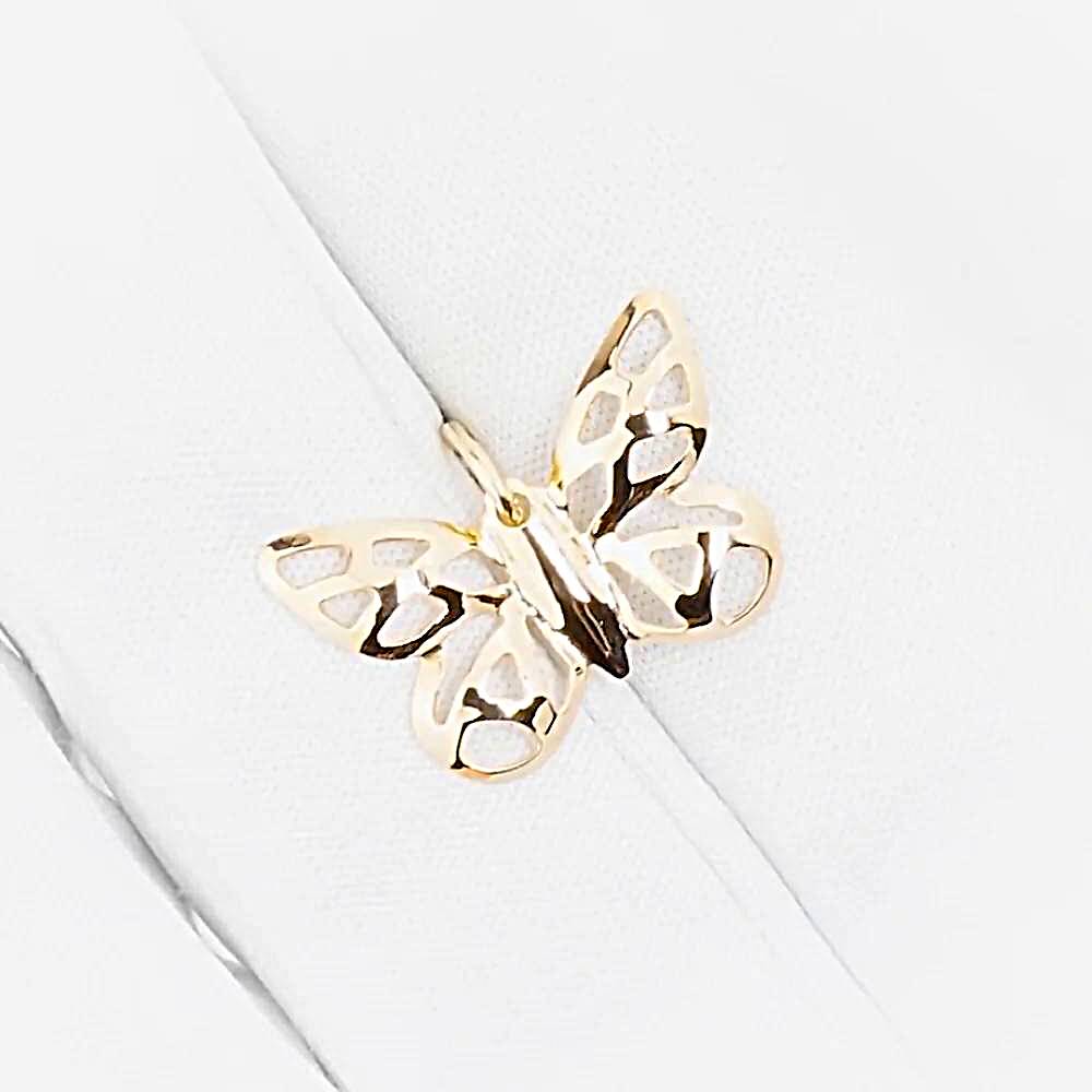 Подвес  Бабочка из красного золота 585 пробы