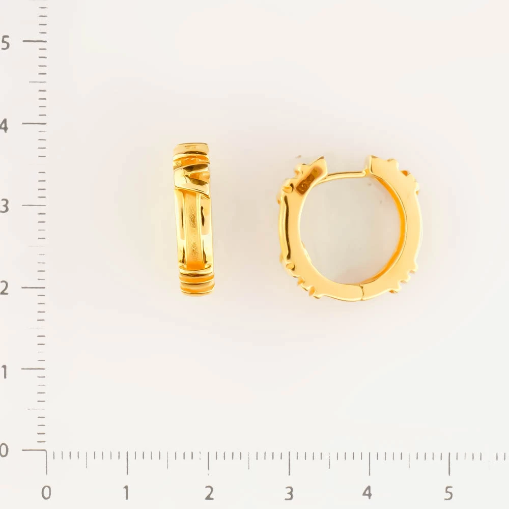 Серьги конго из желтого золота 750 пробы