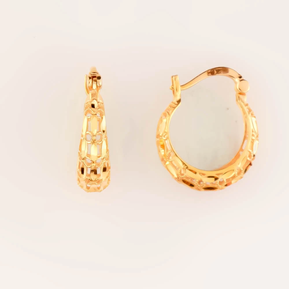 Серьги конго из красного золота 585 пробы