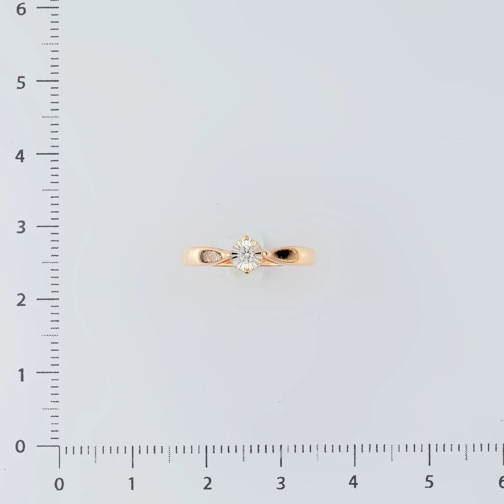 Кольцо с бриллиантом из красного золота 585 пробы Кольцо с бриллиантом из красного золота 585 пробы