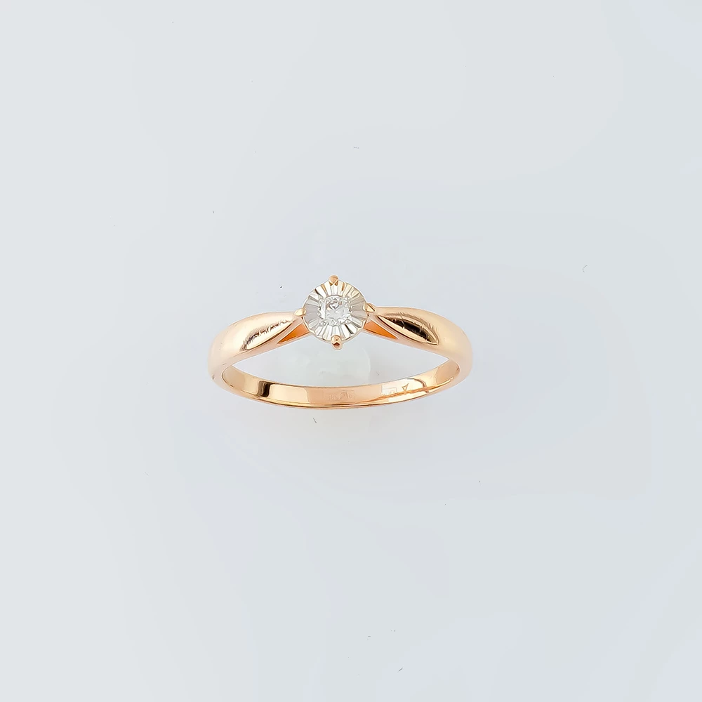 Кольцо с бриллиантом из красного золота 585 пробы Кольцо с бриллиантом из красного золота 585 пробы