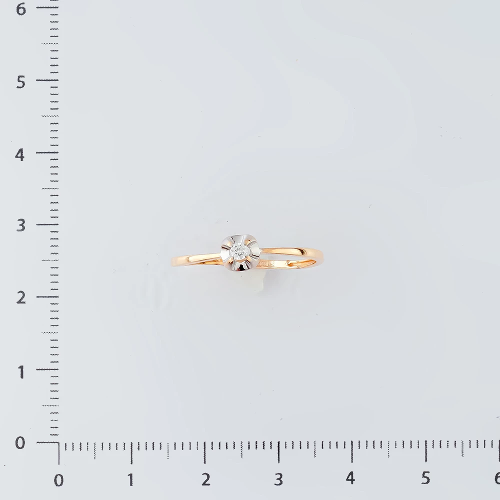 Кольцо с бриллиантом из красного золота 585 пробы