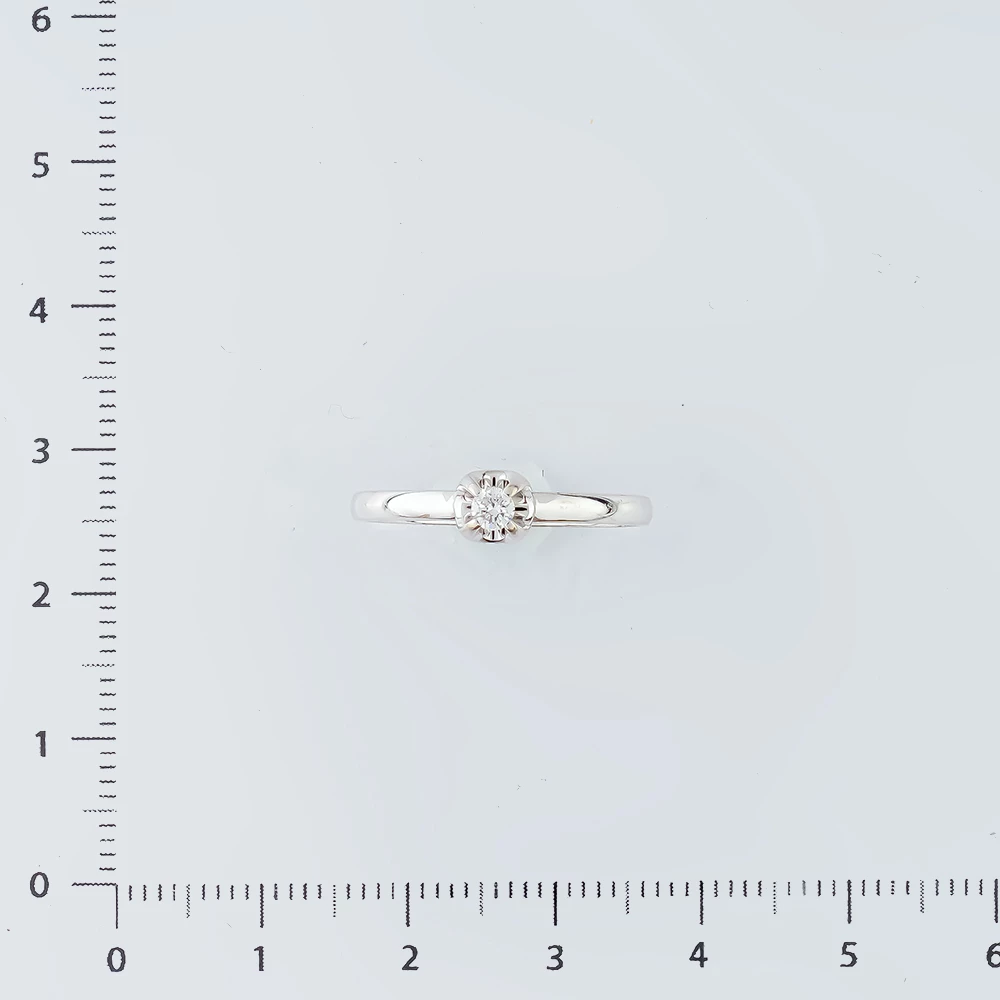 Кольцо с бриллиантом из белого золота 585 пробы