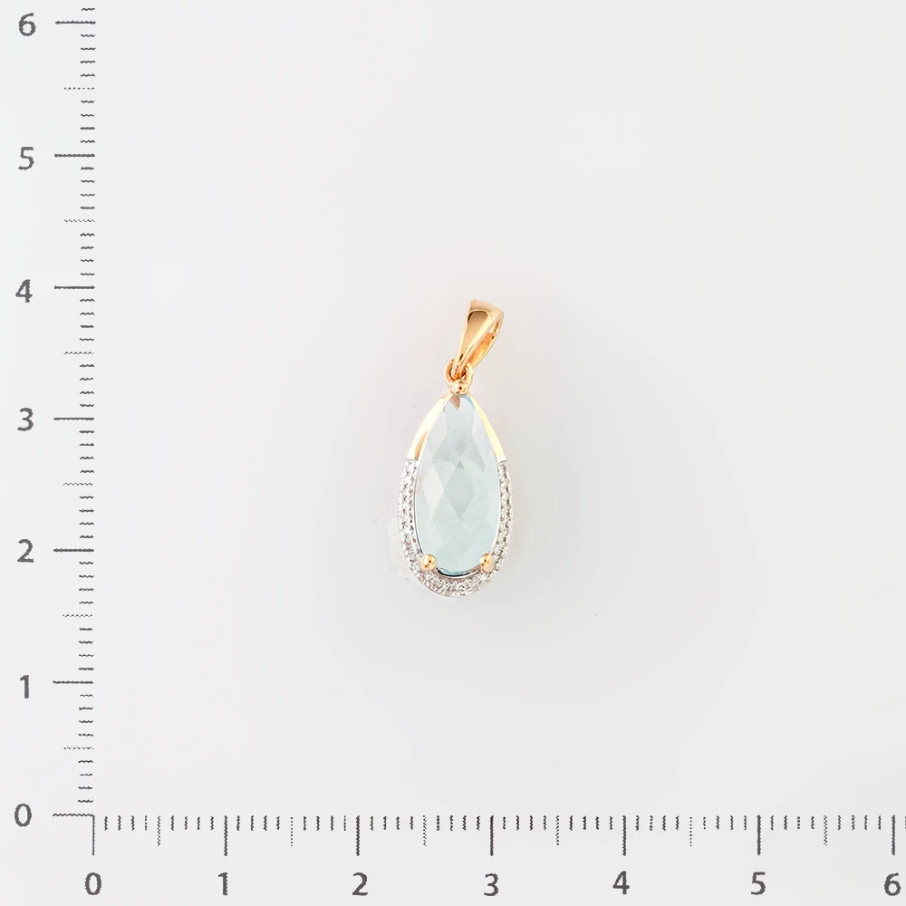 Подвес с топазом из красного золота 585 пробы