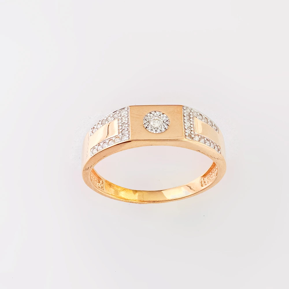 Кольцо с бриллиантом из красного золота 585 пробы Кольцо с бриллиантом из красного золота 585 пробы