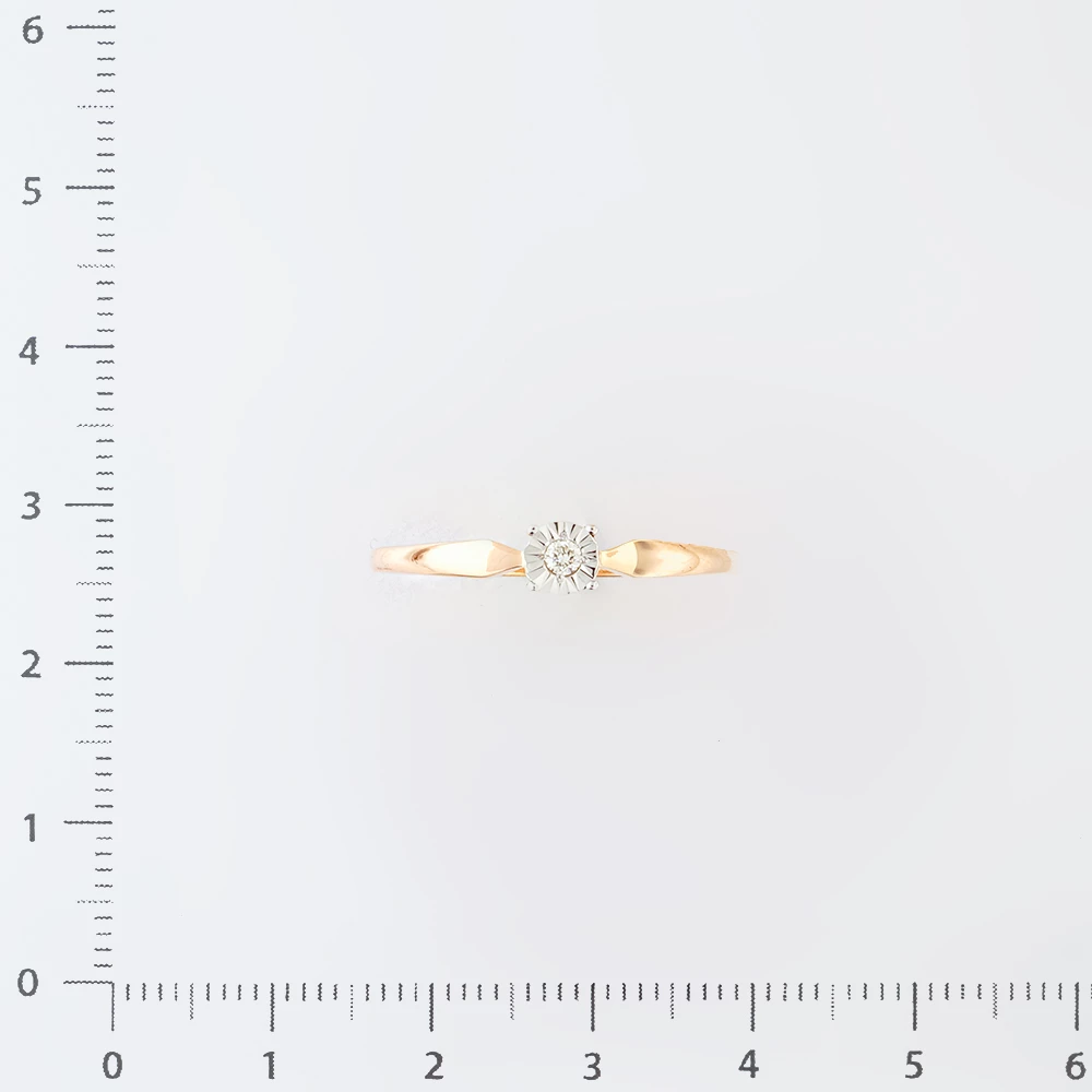 Кольцо с бриллиантом из красного золота 585 пробы