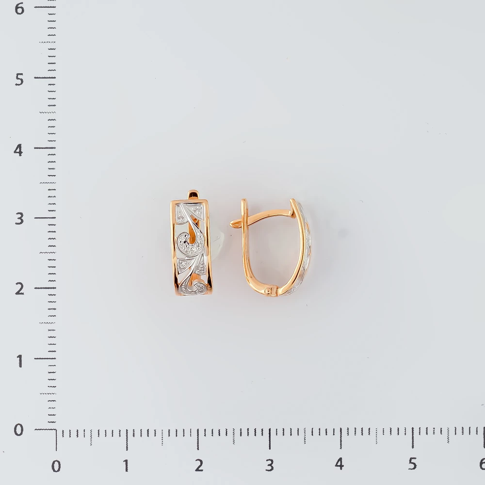 Серьги с бриллиантом из красного золота 585 пробы