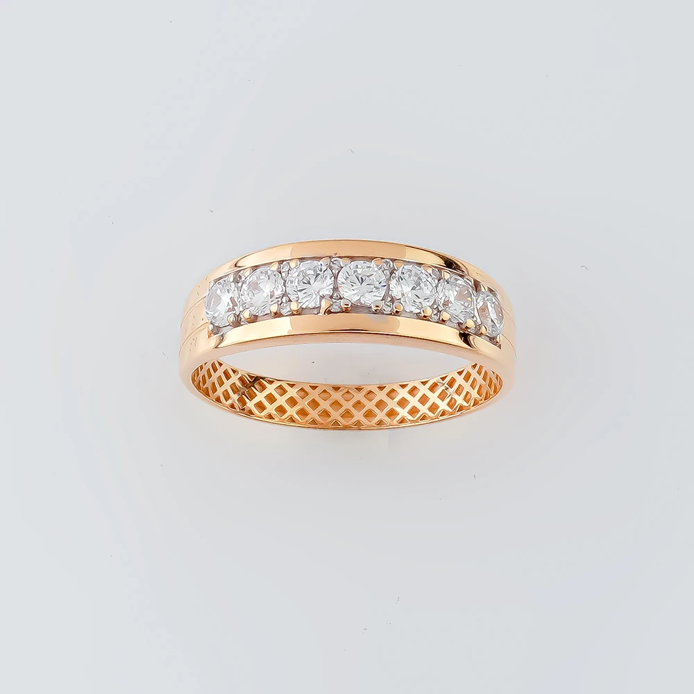 Кольцо с фианитом из красного золота 585 пробы Кольцо с фианитом из красного золота 585 пробы