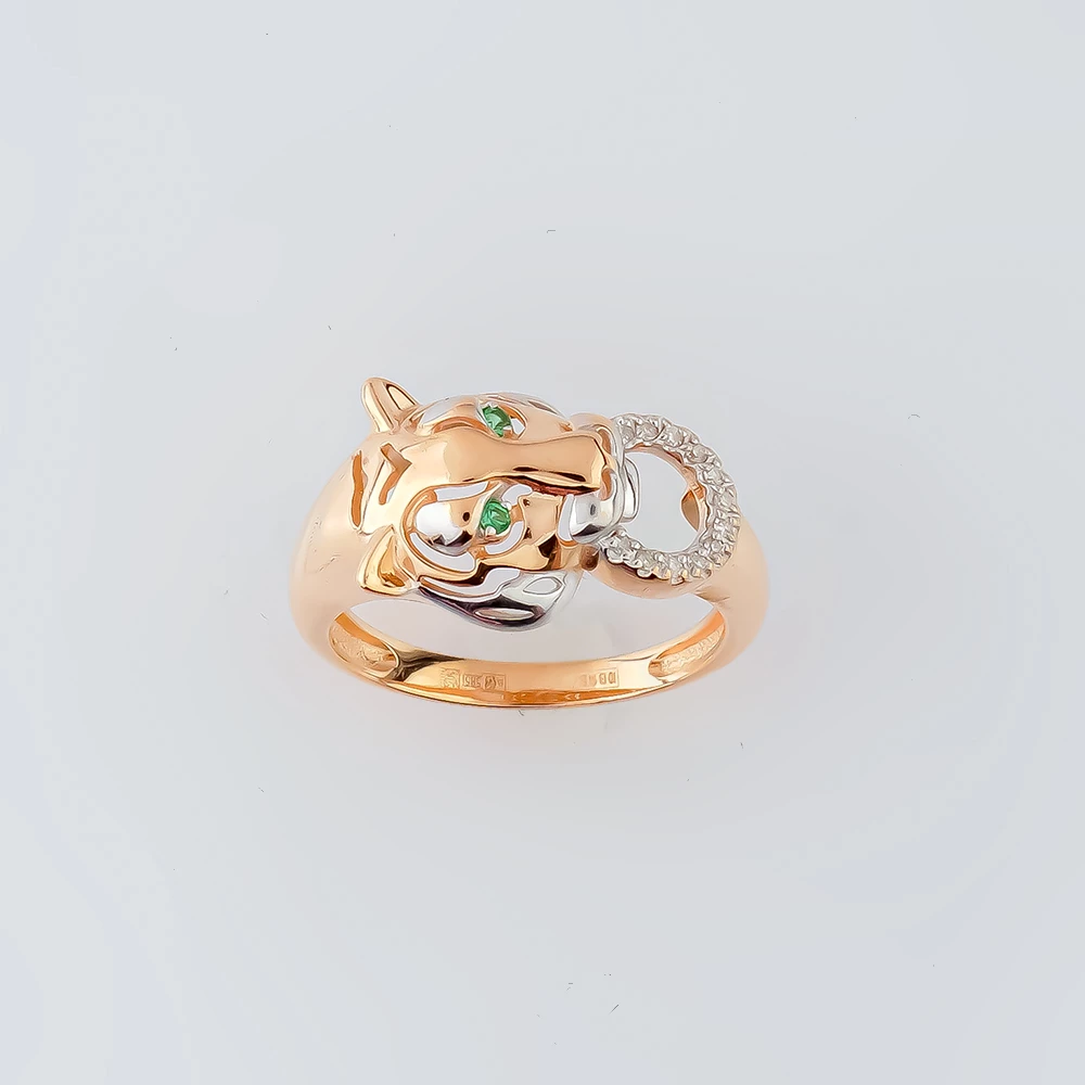 Кольцо с бриллиантом из красного золота 585 пробы Кольцо с бриллиантом из красного золота 585 пробы