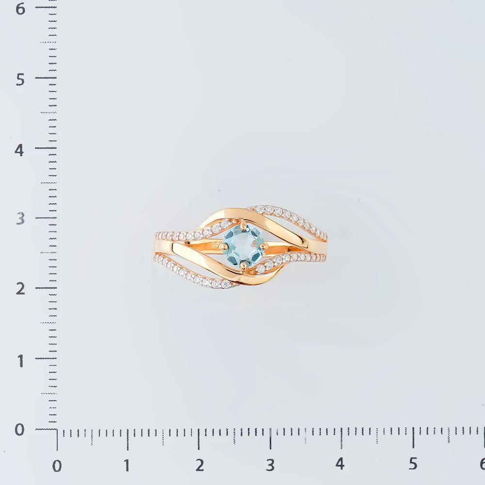 Кольцо с топазом из красного золота 585 пробы