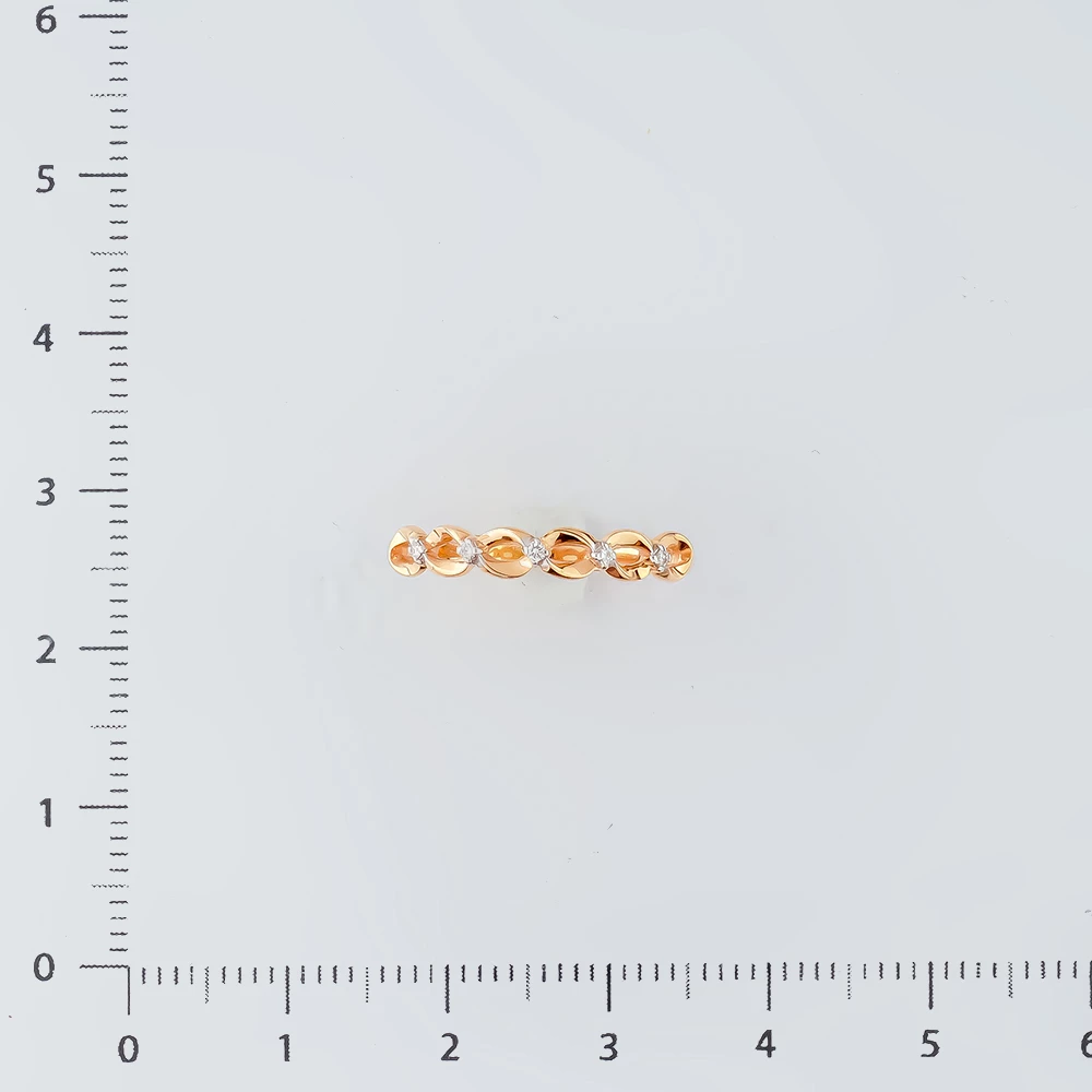 Кольцо с бриллиантом из красного золота 585 пробы