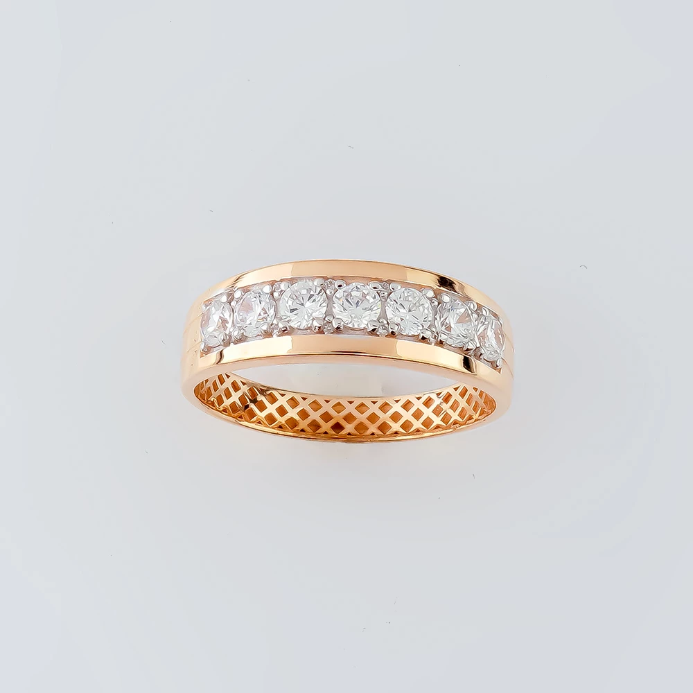 Кольцо с фианитом из красного золота 585 пробы Кольцо с фианитом из красного золота 585 пробы