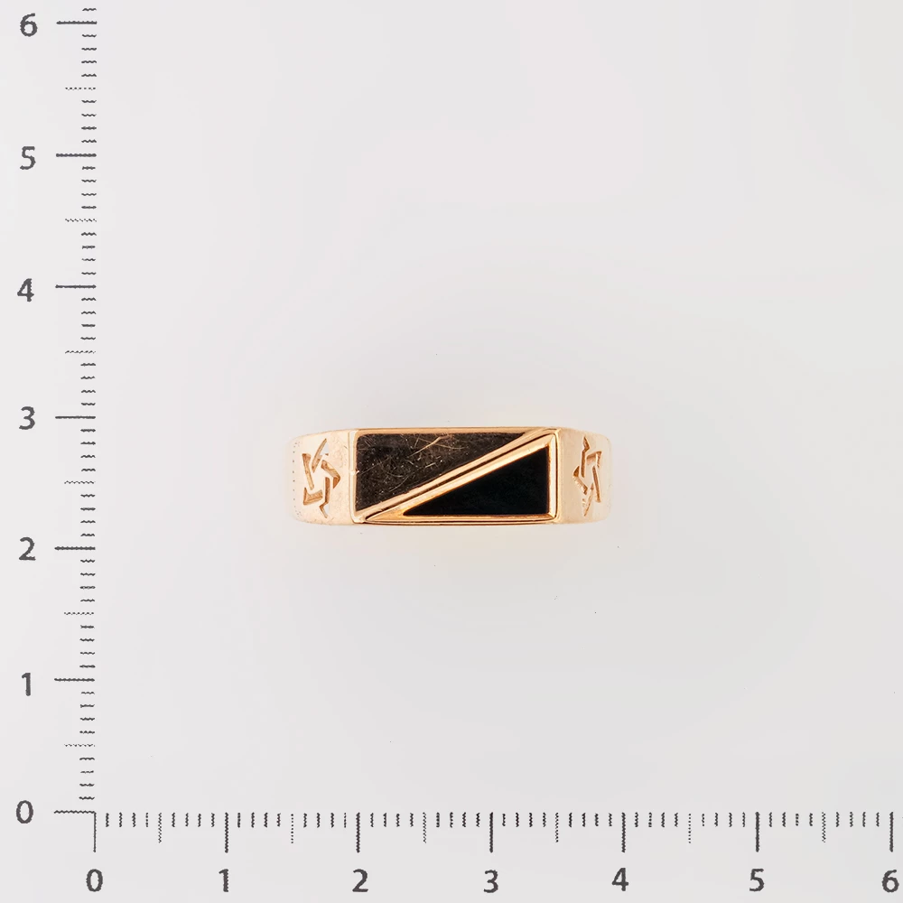 Кольцо с фианитом из красного золота 585 пробы